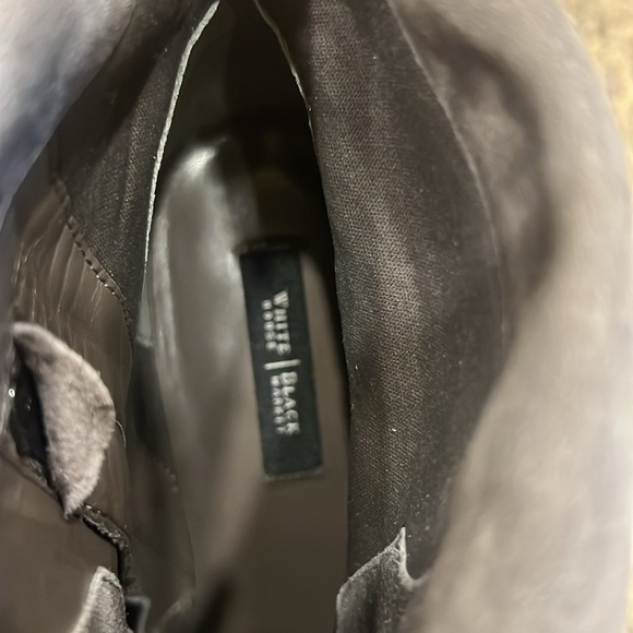 White House Black Market Gray Suede Britton Wedge Ankle Booties Size 9.5 - Picture 8 of 11